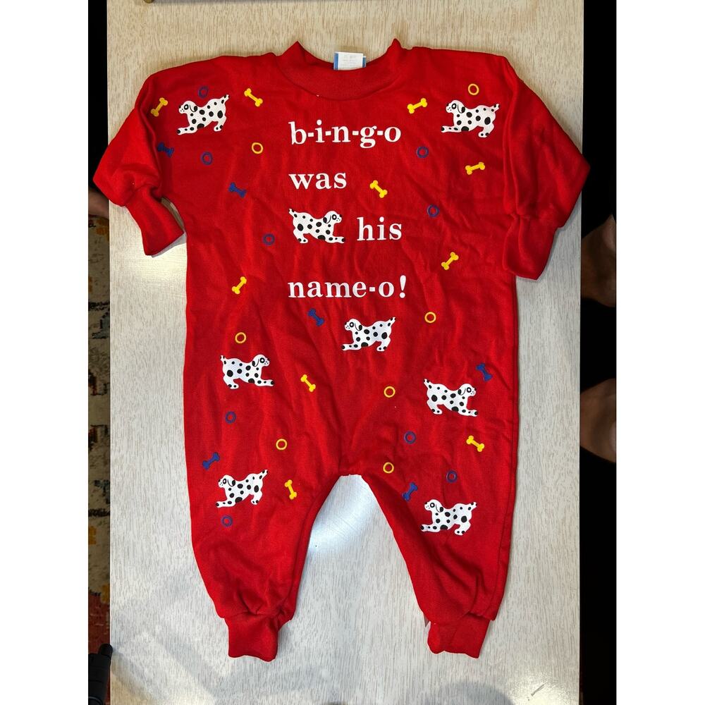 Toddlers Dalmation/Puppy Red One Piece - 12 mo